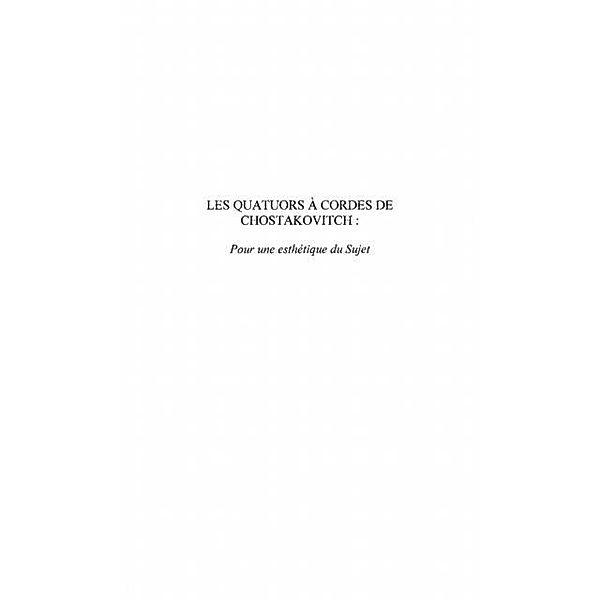 Les quatuors a cordes de Chostakovitch / Hors-collection, Bouscant Liouba