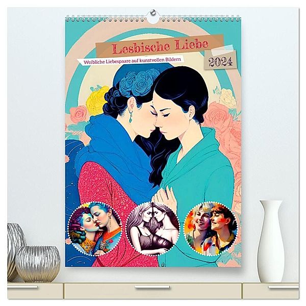Lesbische Liebe (hochwertiger Premium Wandkalender 2024 DIN A2 hoch), Kunstdruck in Hochglanz, Steffani Lehmann