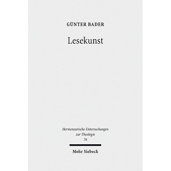 Lesekunst, Günter Bader