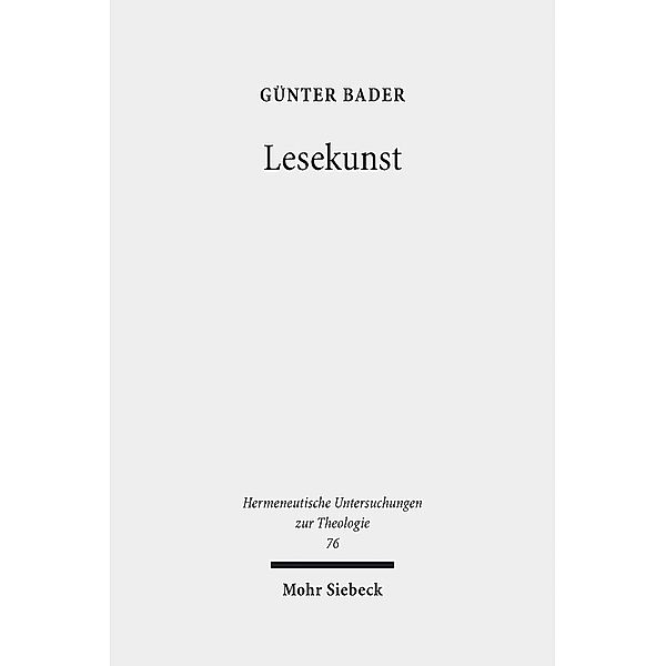 Lesekunst, Günter Bader