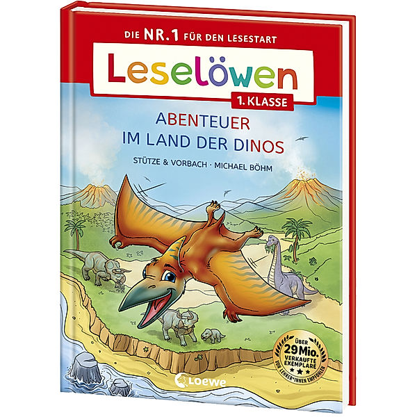 Leselöwen 1. Klasse - Abenteuer im Land der Dinos, Grossdruck, Stütze & Vorbach