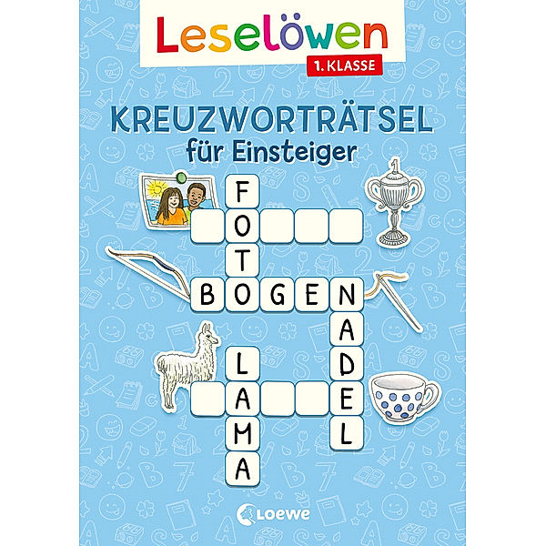 Leselöwen Kreuzworträtsel für Einsteiger - 1. Klasse (Himmelblau)