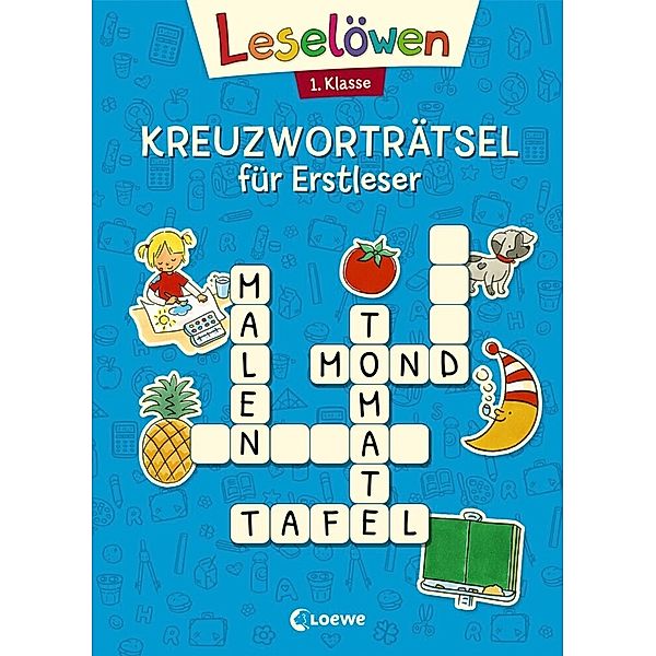 Leselöwen Kreuzworträtsel für Erstleser. 1. Klasse (Blau)