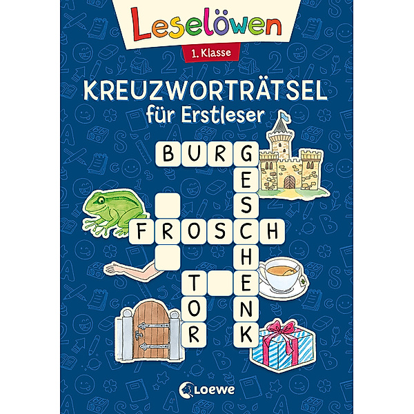 Leselöwen Kreuzworträtsel für Erstleser - 1. Klasse (Marineblau)