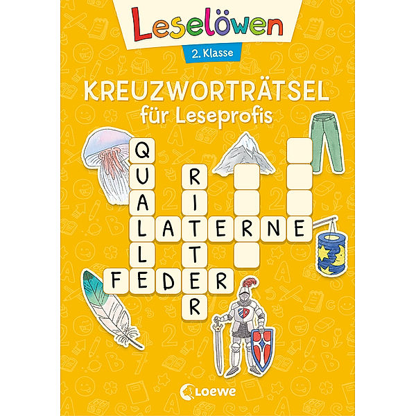 Leselöwen Kreuzworträtsel für Leseprofis - 2. Klasse (Sonnengelb)