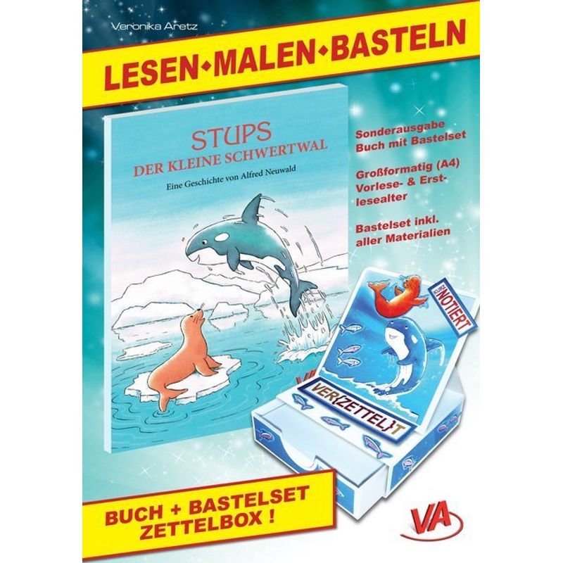 Image of Lesen-Malen-Basteln / Lesen-Malen-Basteln: Stups Der Kleine Schwertwal & Bastelset Zettelbox, 2 Tle. - Alfred Neuwald, Veronika Aretz, Gebunden