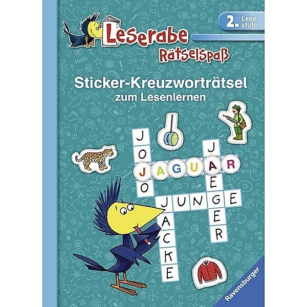 Leserabe: Sticker-Kreuzworträtsel zum Lesenlernen (2. Lesestufe), türkis, Anne Johannsen