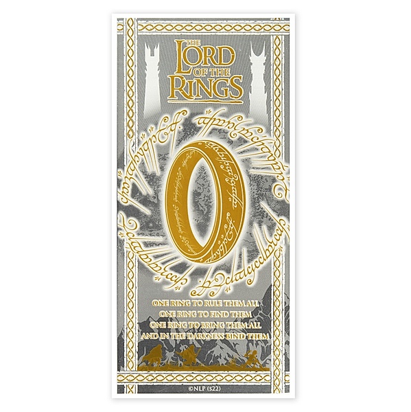 Lesezeichen - 1 Dollar Samoa Silbernote Lord of the Rings 2021
