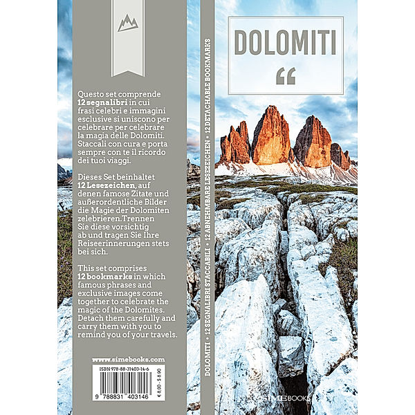 Lesezeichen-Set Dolomiti - Dolomiten, 12 Teile, Alberta Magris