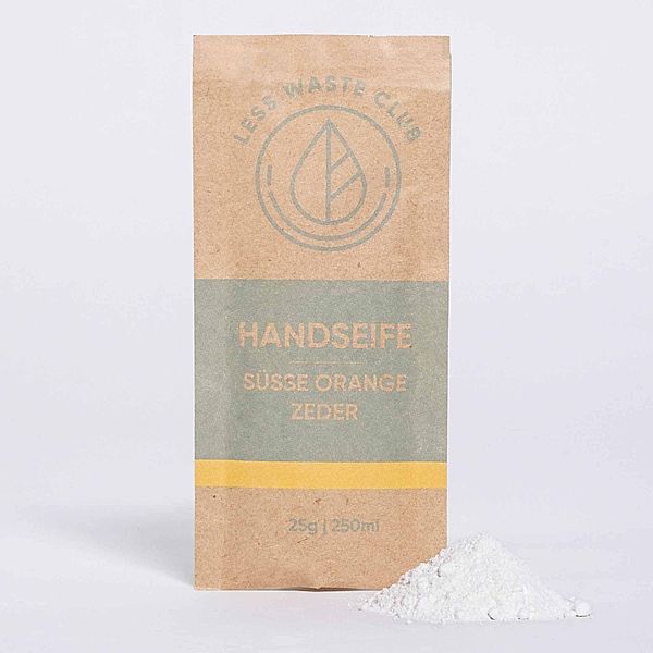 Less Waste Club Nachfüllsachet Handseife Süsse Orange Zeder 25g