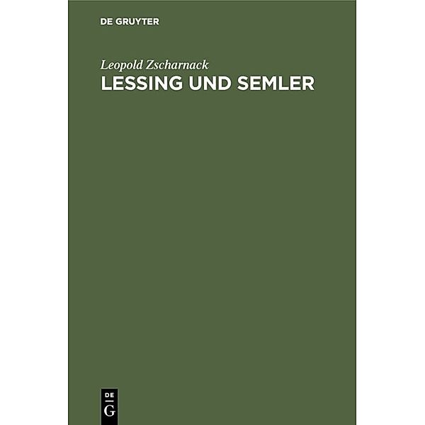 Lessing und Semler, Leopold Zscharnack