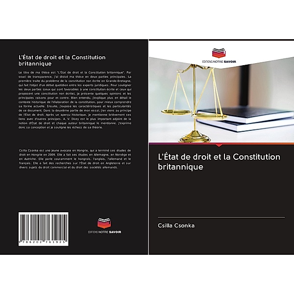 L'État de droit et la Constitution britannique, Csilla Csonka