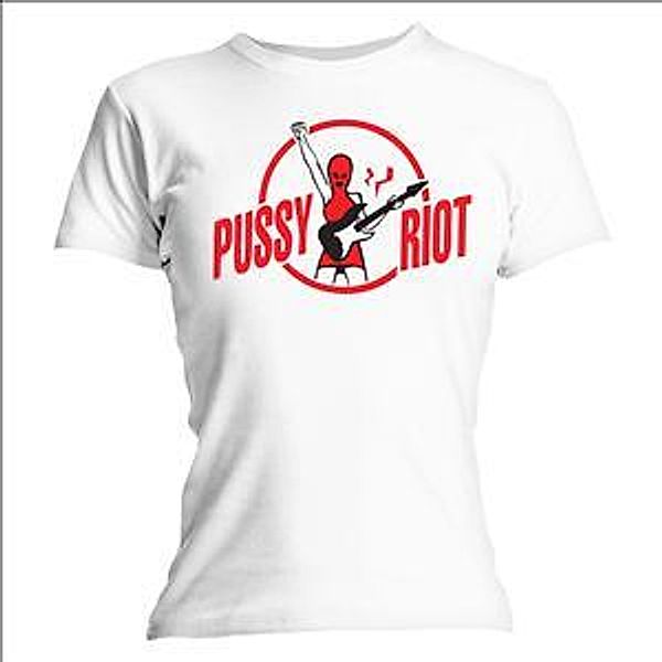 Let's Riot T-Shirt (Wht) (Me), Pussy Riot