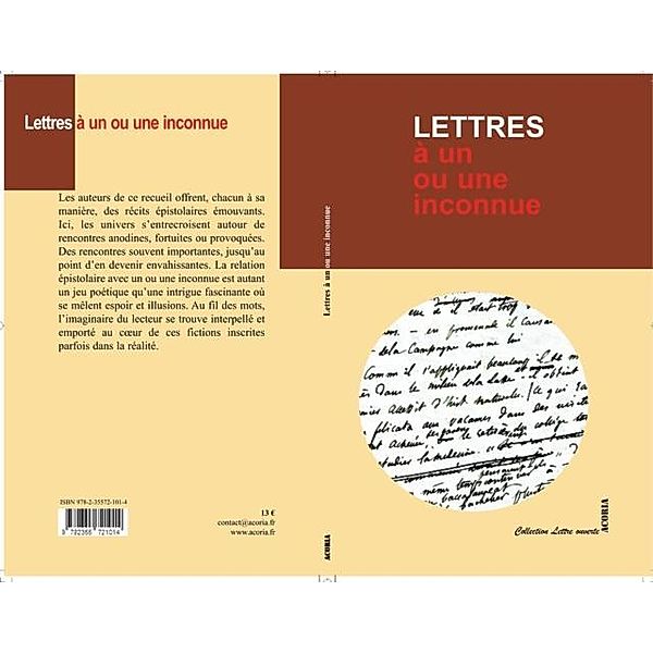 Lettre a un ou une inconnue / Hors-collection, Collectif