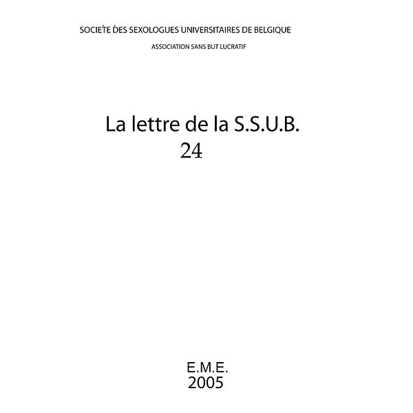 Lettre de la S.S.U.B. 24, Societe des Sexologues Universitaires de Belgique