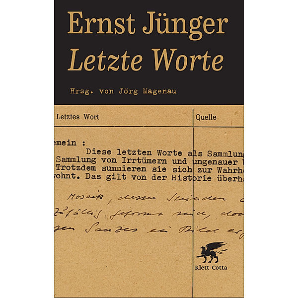 Letzte Worte, Ernst Jünger