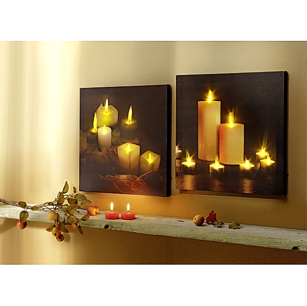 Leuchtbilder Kerzen, 2er-Set