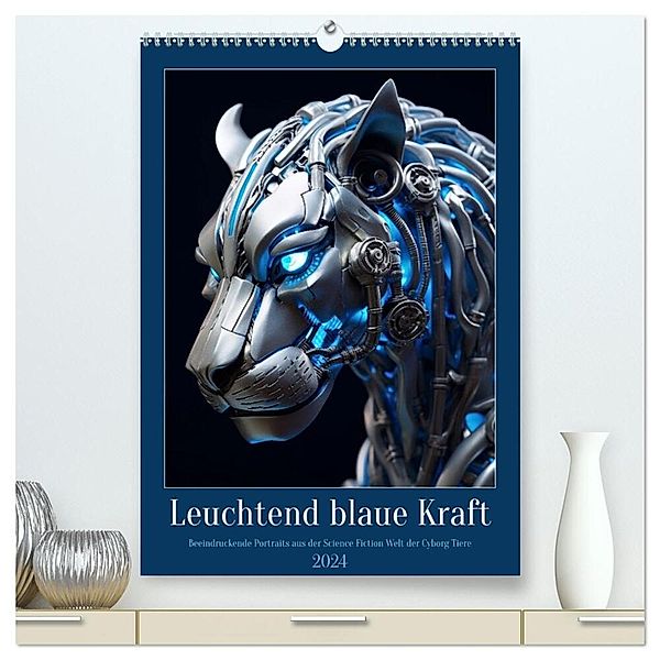 Leuchtend blaue Kraft (hochwertiger Premium Wandkalender 2024 DIN A2 hoch), Kunstdruck in Hochglanz, Kerstin Waurick