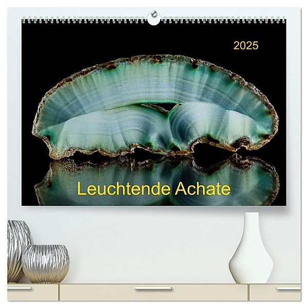 Leuchtende Achate (hochwertiger Premium Wandkalender 2025 DIN A2 quer), Kunstdruck in Hochglanz, Calvendo, Wolfgang Reif