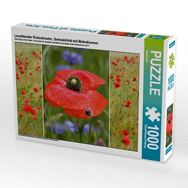 Leuchtender Klatschmohn, Getreidefeld mit Mohnblumen (Puzzle), SusaZoom