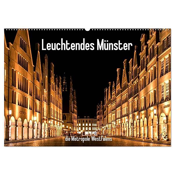 Leuchtendes Münster 2024 - die Metropole Westfalens (Wandkalender 2024 DIN A2 quer), CALVENDO Monatskalender, Matthias Budde