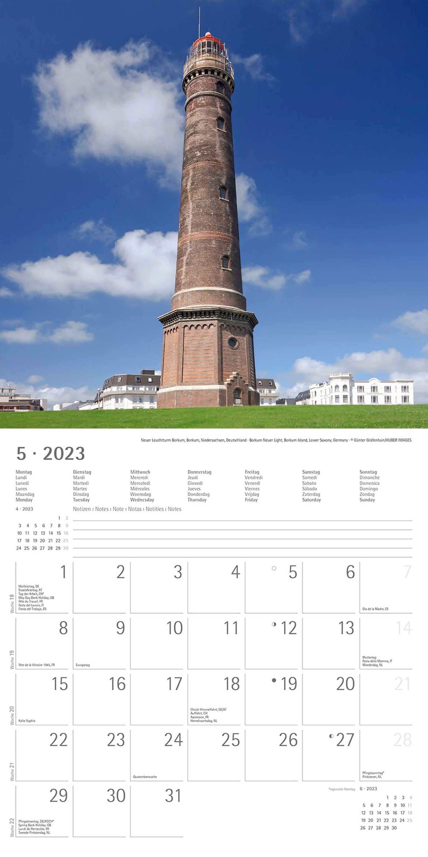 Leuchttürme 2023 - Broschürenkalender 30x30 cm 30x60 geöffnet - Kalender  mit Platz für Notizen - Wandkalender - Wandpl - Kalender bestellen