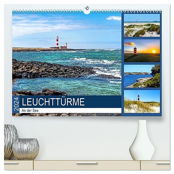 Leuchttürme an der See (hochwertiger Premium Wandkalender 2024 DIN A2 quer), Kunstdruck in Hochglanz, Andrea Dreegmeyer