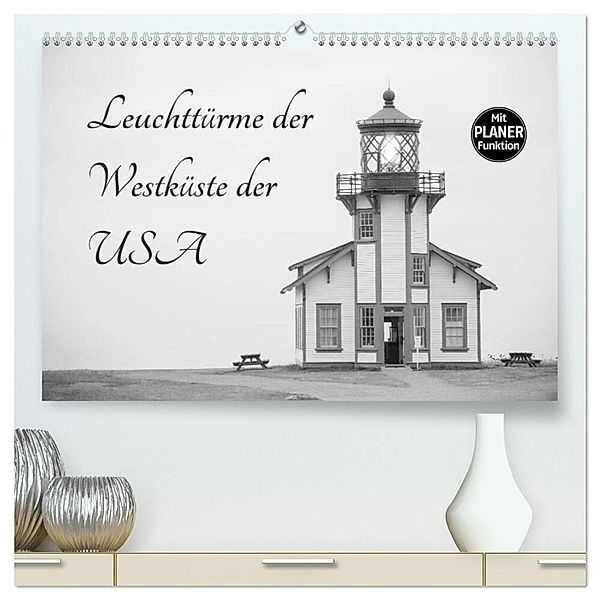 Leuchttürme der Westküste der USA (hochwertiger Premium Wandkalender 2024 DIN A2 quer), Kunstdruck in Hochglanz, ralf kaiser