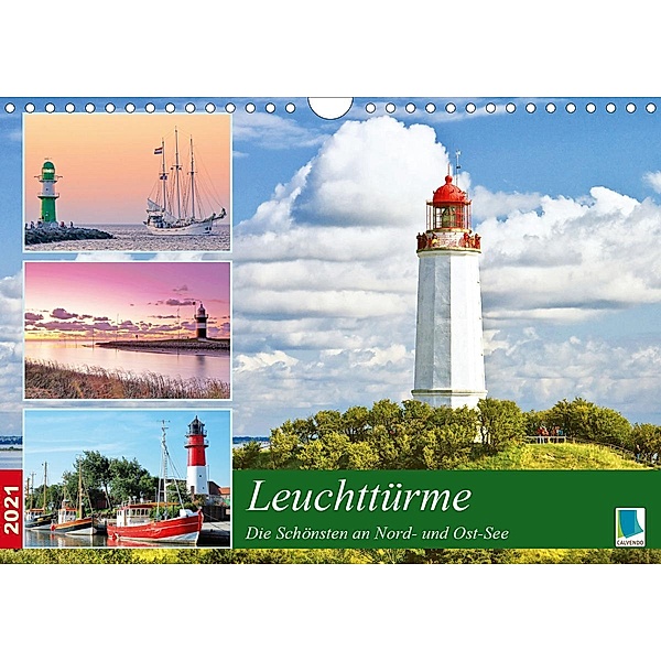 Leuchttürme: Die Schönsten an Nord- und Ostsee (Wandkalender 2021 DIN A4 quer), Calvendo