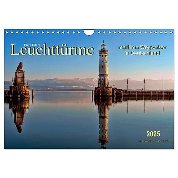 Leuchttürme - maritime Wegweiser in Deutschland (Wandkalender 2025 DIN A4 quer), CALVENDO Monatskalender, Calvendo, Peter Roder