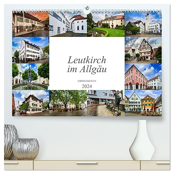 Leutkirch im Allgäu Impressionen (hochwertiger Premium Wandkalender 2024 DIN A2 quer), Kunstdruck in Hochglanz, Dirk Meutzner
