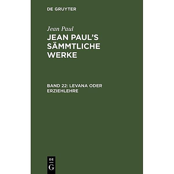 Levana oder Erziehlehre, Jean Paul