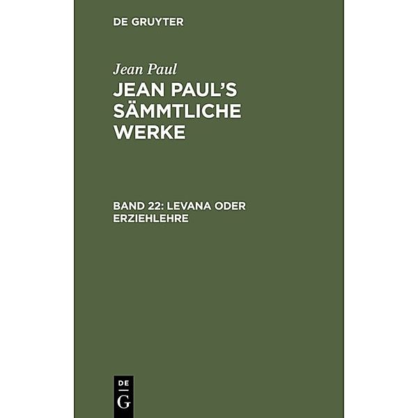 Levana oder Erziehlehre, Jean Paul