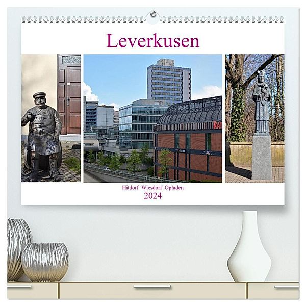 Leverkusen Hitdorf Wiesdorf Opladen (hochwertiger Premium Wandkalender 2024 DIN A2 quer), Kunstdruck in Hochglanz, Renate Grobelny