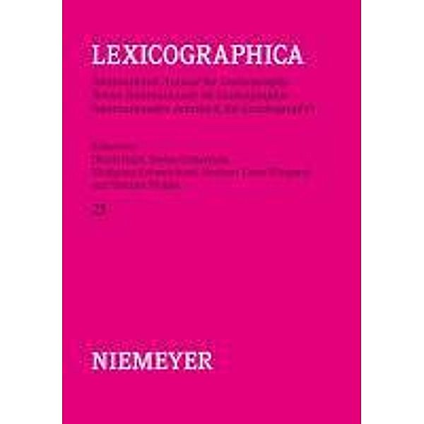 Lexicographica 25/2009, Ulrich Heid, Stefan Schierholz