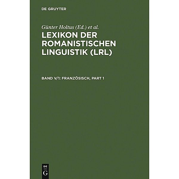 Lexikon der Romanistischen Linguistik (LRL) Französisch