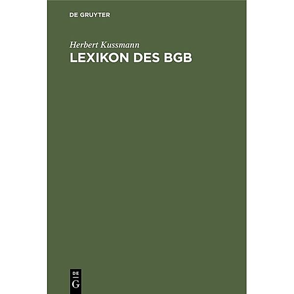 Lexikon des BGB, Herbert Kussmann