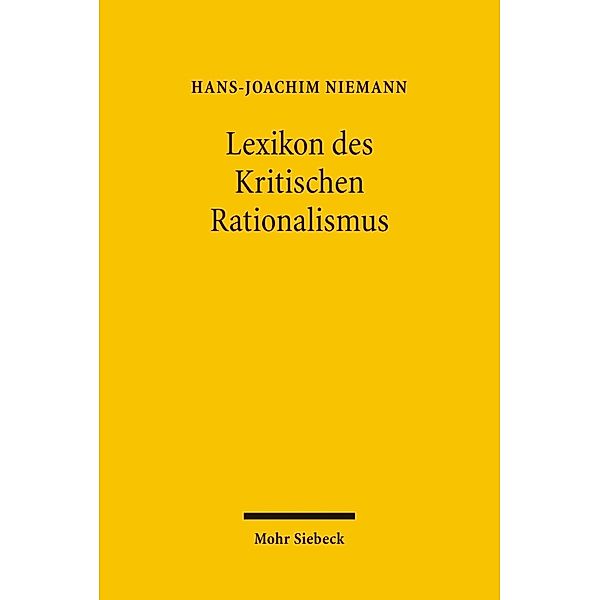 Lexikon des Kritischen Rationalismus, Studienausgabe, Hans-Joachim Niemann
