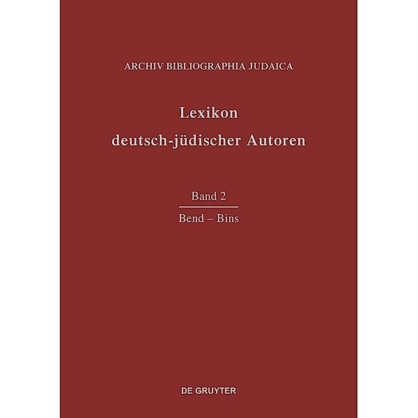 Lexikon deutsch-jüdischer Autoren 2. Bend - Bins