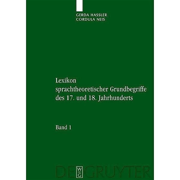 Lexikon sprachtheoretischer Grundbegriffe des 17. und 18. Jahrhunderts, Gerda Haßler, Cordula Neis