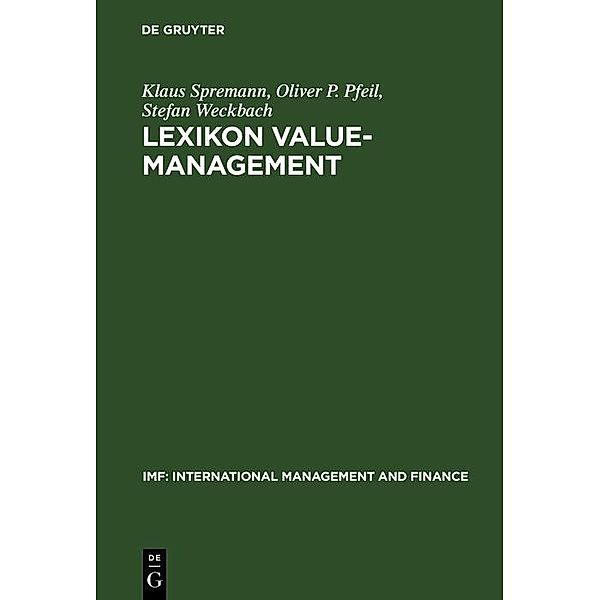 Lexikon Value-Management / IMF International Management and Finance, Klaus Spremann, Oliver P. Pfeil, Stefan Weckbach