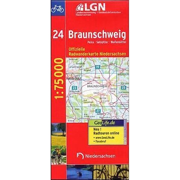 LGN Radwanderkarte Niedersachsen - Braunschweig