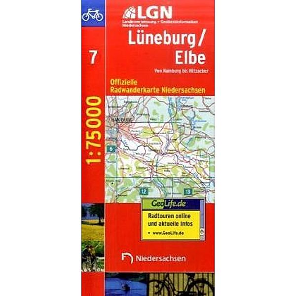 LGN Radwanderkarte Niedersachsen - Lüneburg / Elbe