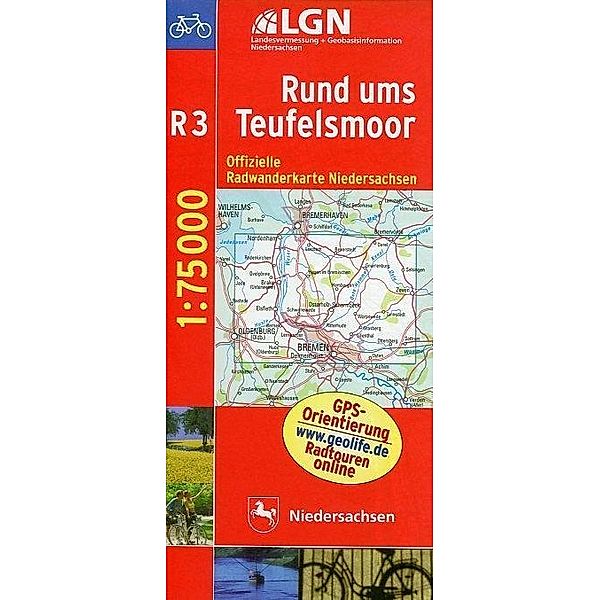 LGN Radwanderkarte Niedersachsen - Rund ums Teufelsmoor