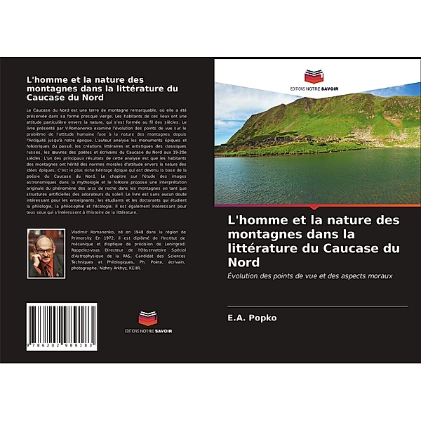 L'homme et la nature des montagnes dans la littérature du Caucase du Nord, E.A. Popko