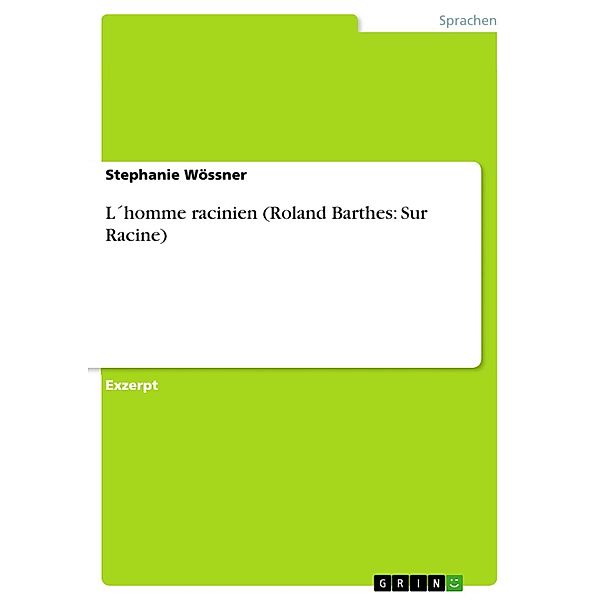 L´homme racinien (Roland Barthes: Sur Racine), Stephanie Wössner