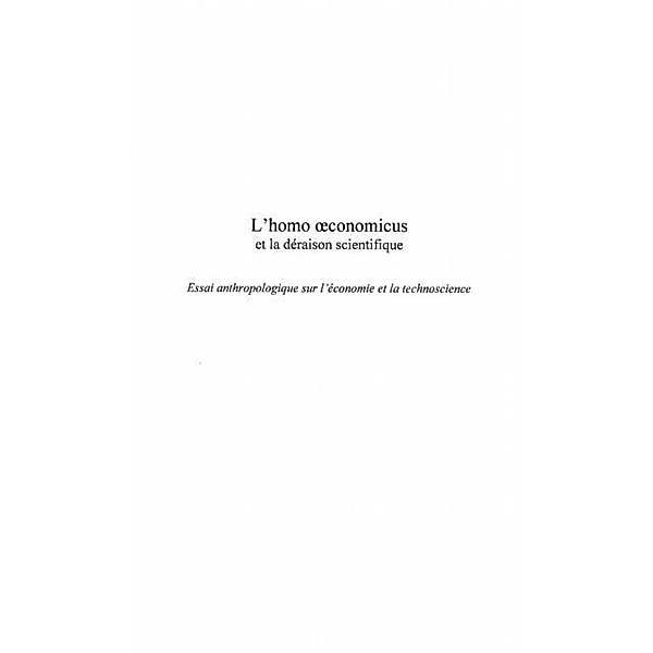 L'HOMO OECONOMICUS et la deraison scientifique / Hors-collection, Prades Jacques