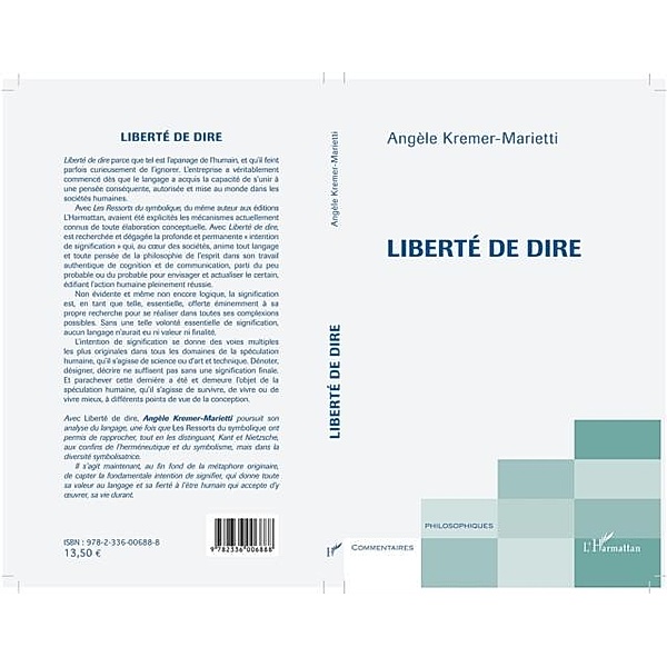 Liberte de dire / Hors-collection, Angele Kremer-Marietti