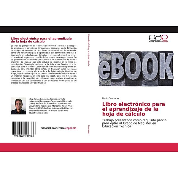 Libro electrónico para el aprendizaje de la hoja de cálculo, Mario Contreras