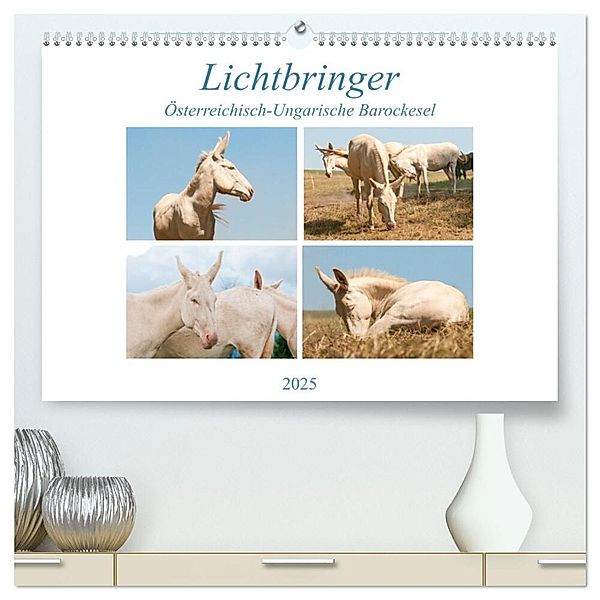Lichtbringer - Österreichisch-Ungarische Barockesel (hochwertiger Premium Wandkalender 2025 DIN A2 quer), Kunstdruck in Hochglanz, Calvendo, Meike Bölts